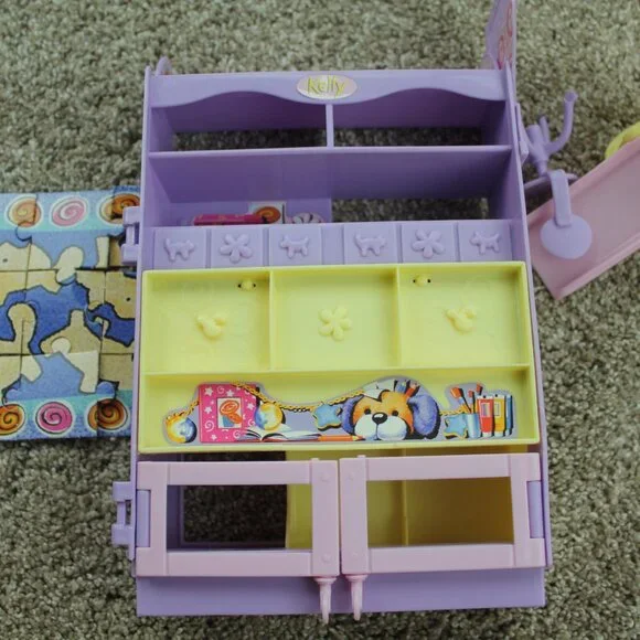 Barbie Kelly Bedroom Playset All Around Home Desk Slide Chair Vintage Lot 2001 - Picture 5 of 7
